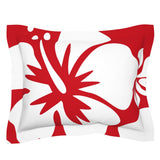 Red and White Hawaiian Flowers Pillow Sham – Extremely Stoked® Eco Beach Luxe Collection