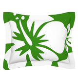 Fresh Green and White Hawaiian Flowers Pillow Sham – Extremely Stoked® Eco Beach Luxe Collection