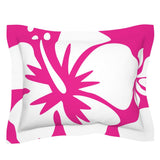 Hot Pink and White Hawaiian Flowers Pillow Sham – Extremely Stoked® Eco Beach Luxe Collection