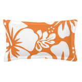 Orange and White Hawaiian Flowers Pillow Sham – Extremely Stoked® Eco Beach Luxe Collection