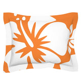 Orange and White Hawaiian Flowers Pillow Sham – Extremely Stoked® Eco Beach Luxe Collection