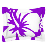 Purple and White Hawaiian Flowers Pillow Sham – Extremely Stoked® Eco Beach Luxe Collection