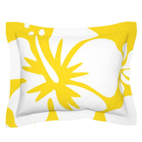 Yellow and White Hawaiian Flowers Pillow Sham – Extremely Stoked® Eco Beach Luxe Collection