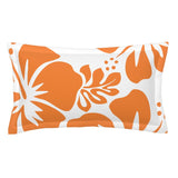 Orange Hawaiian Flowers on White Pillow Sham – Extremely Stoked® Eco Beach Luxe Collection