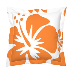 Orange Large Scale Hibiscus Flower Euro Pillow Sham – Extremely Stoked® Eco Beach Luxe Collection
