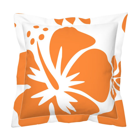 Orange Large Scale Hibiscus Flower Euro Pillow Sham – Extremely Stoked® Eco Beach Luxe Collection