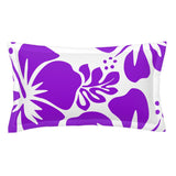 Purple Hawaiian Flowers on White Pillow Sham – Extremely Stoked® Eco Beach Luxe Collection