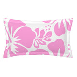 Pink Hawaiian Flowers on White Pillow Sham – Extremely Stoked® Eco Beach Luxe Collection