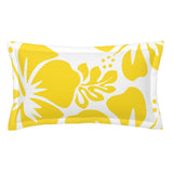 Yellow Hawaiian Flowers on White Pillow Sham – Extremely Stoked® Eco Beach Luxe Collection