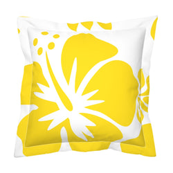 Yellow Large Scale Hibiscus Flower Euro Pillow Sham – Extremely Stoked® Eco Beach Luxe Collection