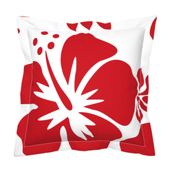 Red Large Scale Hibiscus Flower Euro Pillow Sham – Extremely Stoked® Eco Beach Luxe Collection