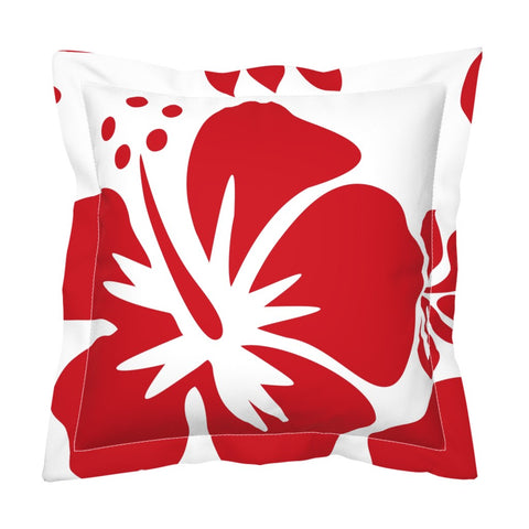 Red Large Scale Hibiscus Flower Euro Pillow Sham – Extremely Stoked® Eco Beach Luxe Collection