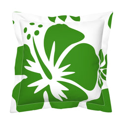 Fresh Green Large Scale Hibiscus Flower Euro Pillow Sham – Extremely Stoked® Eco Beach Luxe Collection