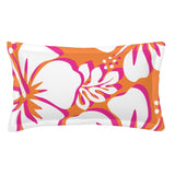 Orange, White and Hot Pink Hawaiian Flowers Pillow Sham – Extremely Stoked® Eco Beach Luxe Collection