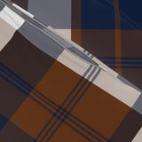 Preppy Surfer Navy Blue and Brown Plaid Duvet Cover