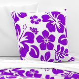 Purple and White Hawaiian Hibiscus Flowers Euro Pillow Sham - Extremely Stoked