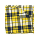 Preppy Surfer Navy Blue and Yellow Plaid Duvet Cover