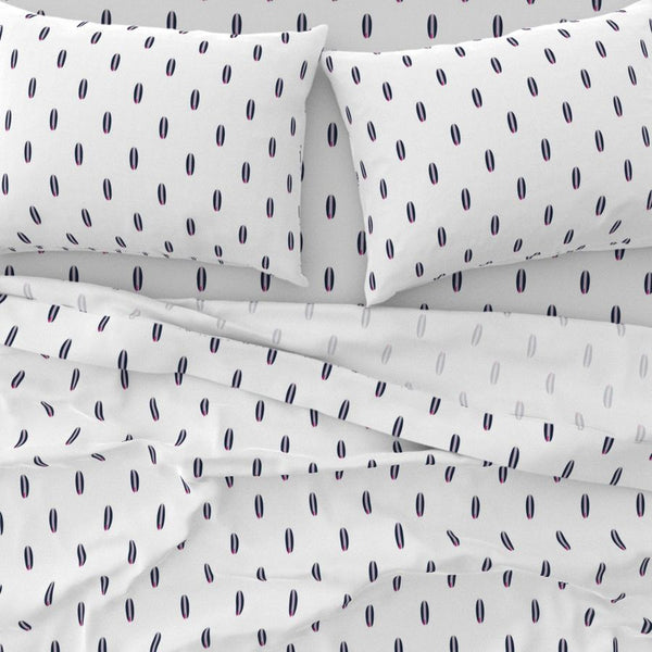 Navy Blue, White and Surfer Girl Pink Mini Size Classic Surfboards Sheet Set from Surfer Bedding™️ - Extremely Stoked