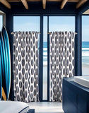 Navy Blue and Chocolate Brown Classic Surfboards Window Curtains -Large Size - Extremely Stoked