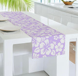 Lavender and White Hawaiian Flowers Table Runner