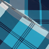 Preppy Surfer Navy Blue and Aqua Plaid Duvet Cover