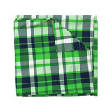 Preppy Surfer Navy Blue and Lime Green Plaid Duvet Cover