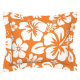 White and Orange Hibiscus Hawaiian Flowers Pillow Sham - Extremely Stoked