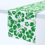 Fresh Green Hawaiian Flowers Table Runner - Extremely Stoked