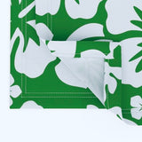 White Hawaiian Flowers on Fresh Green Placemats - Extremely Stoked