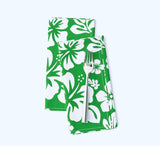 Fresh Green and White Hawaiian Flowers Dinner Napkins - Extremely Stoked