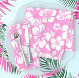Pink and White Hawaiian Flowers Dinner Napkins - Extremely Stoked