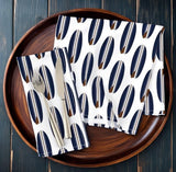 Navy Blue and Brown Surfboard Dinner Napkins - Extremely Stoked