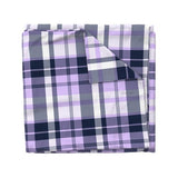 Preppy Surfer Navy Blue and Lavender Plaid Duvet Cover