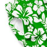 Fresh Green and White Hawaiian Flowers Men's Swimsuit