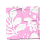 White Hawaiian Hibiscus Flowers on Soft Pink Duvet Cover -Large Scale - Extremely Stoked