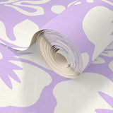 White Hawaiian Flowers on Lavender Wallpaper - Extremely Stoked
