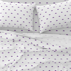Purple Classic Surf Bus with Blue Surfboard Sheet Set Surfer Bedding™️ - Extremely Stoked