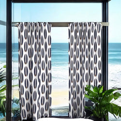 Navy Blue and Chocolate Brown Classic Surfboards Window Curtains -Large Size - Extremely Stoked