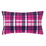 Hot Pink and Navy Blue Surfer Plaid Pillow Sham - Extremely Stoked® Eco Beach Luxe Collection