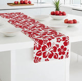 Red Hawaiian Flowers Table Runner - Extremely Stoked