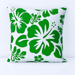 Fresh Green Hawaiian Flowers on White Throw Pillow - Extremely Stoked