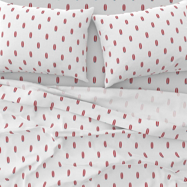 Surfer Red and Aqua Ocean Blue Mini Size Classic Surfboards Sheet Set - Extremely Stoked