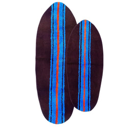 Brown and Blue Surfboard Rug - Extremely Stoked® Beach Home Collection