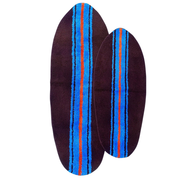 Brown and Blue Surfboard Rug - Extremely Stoked® Beach Home Collection
