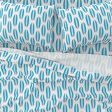 Aqua Ocean Blue and Soft Pink Classic Surfboards Sheet Set from Surfer Bedding™️ Medium Scale