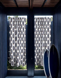 Navy Blue and Chocolate Brown Classic Surfboards Window Curtains -Large Size - Extremely Stoked