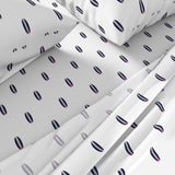 Navy Blue, White and Surfer Girl Pink Mini Size Classic Surfboards Sheet Set from Surfer Bedding™️ - Extremely Stoked