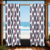 Red, White and Navy Blue Classic Surfboards Window Curtains – Extremely Stoked® Eco Beach Luxe Collection - Biggie Size