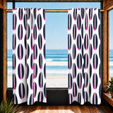 Navy Blue and Hot Pink Classic Surfboards Window Curtains – Extremely Stoked® Eco Beach Luxe Collection - Biggie Size