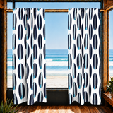 Navy Blue and Aqua Blue Classic Surfboards Window Curtains – Extremely Stoked® Eco Beach Luxe Collection - Biggie Size